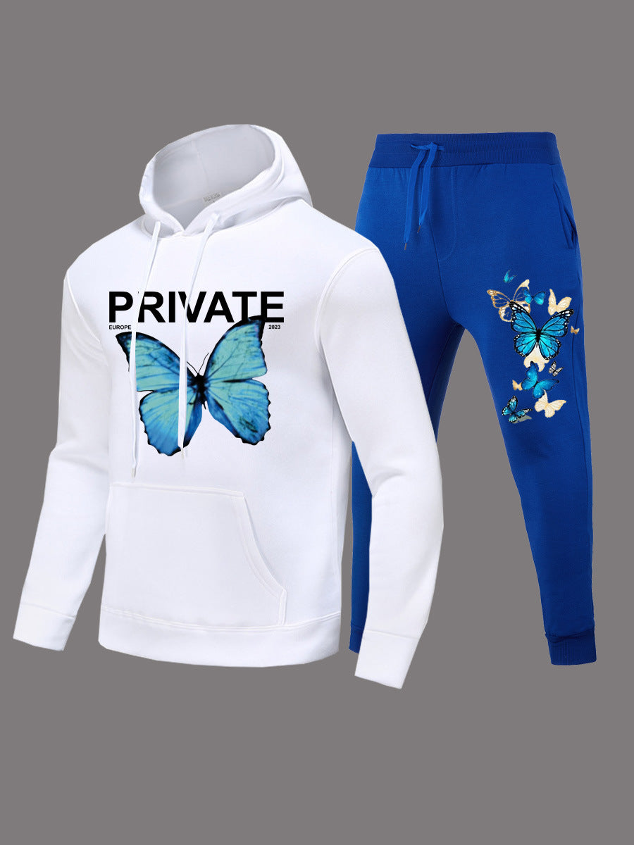 Damen Hoodie und Jogginghose Set mit einzigartigem Schmetterlingsdesign Stalluxe