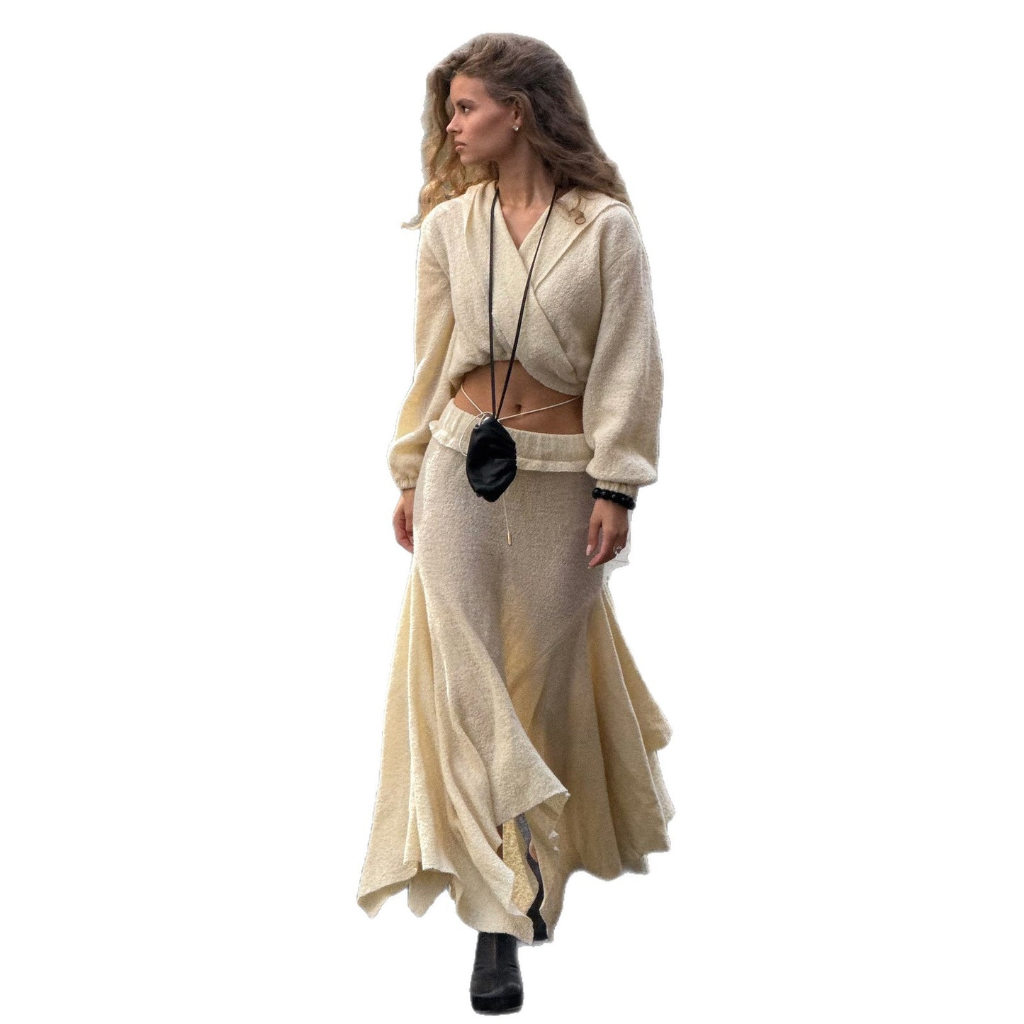 Damen Strickkleid mit lässigem Oberteil und voluminösem Rock Stalluxe