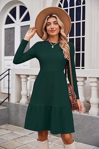 Damen Maxikleid mit Rippstruktur und weitem Rock Stalluxe