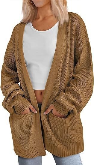 Damen Lässiger Strickcardigan mit oversized Schnitt und praktischen Taschen Stalluxe