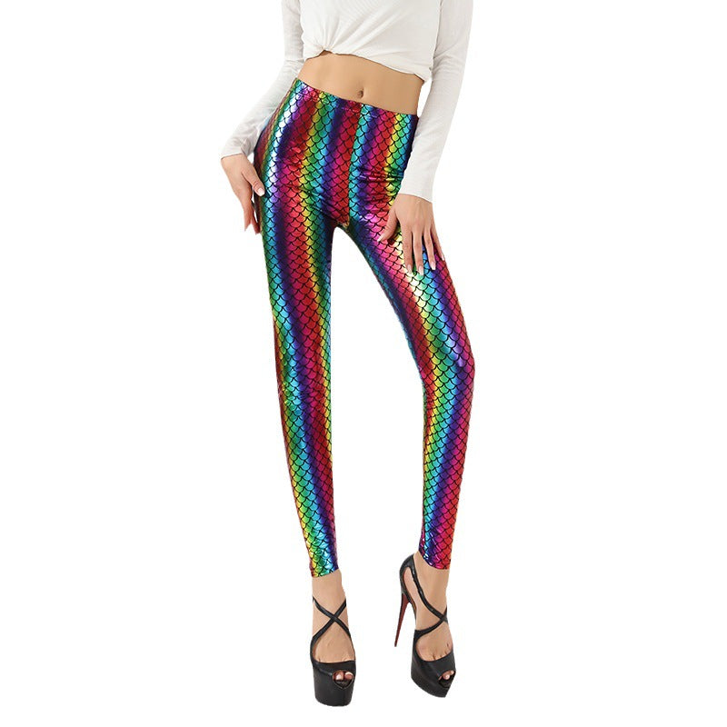 Damen Glänzende Leggings mit Sternenmuster Stalluxe