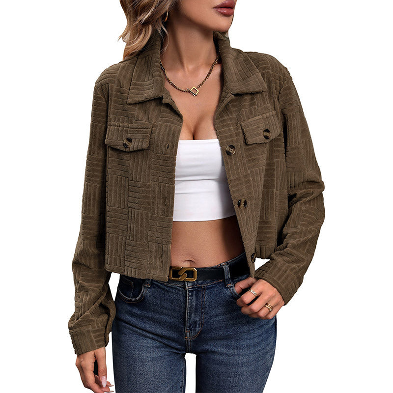 Damen Kurzjacke mit strukturiertem Korddesign Stalluxe