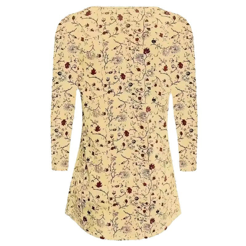 Damen Langarmshirt mit floralem Muster und A-Linien Schnitt Stalluxe