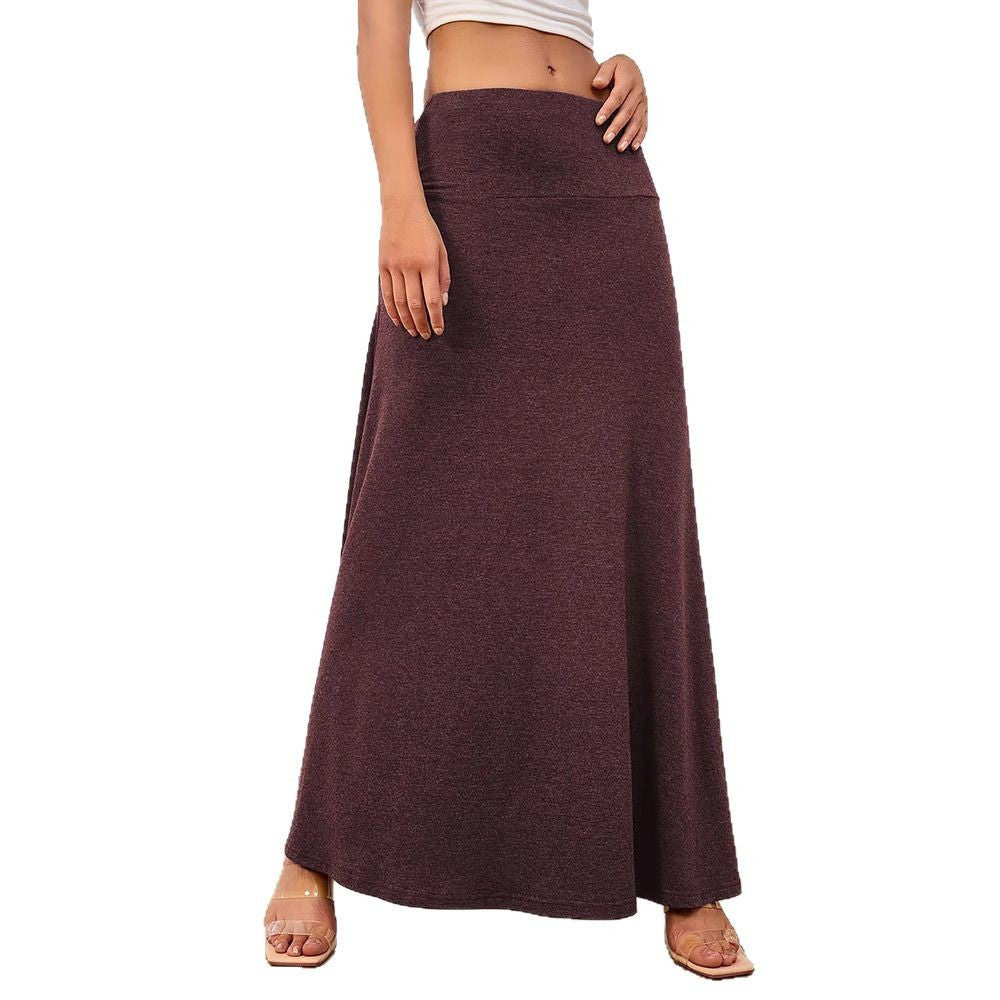 Damen Maxirock mit eleganter A-Linie und hohem Taillenbund Stalluxe