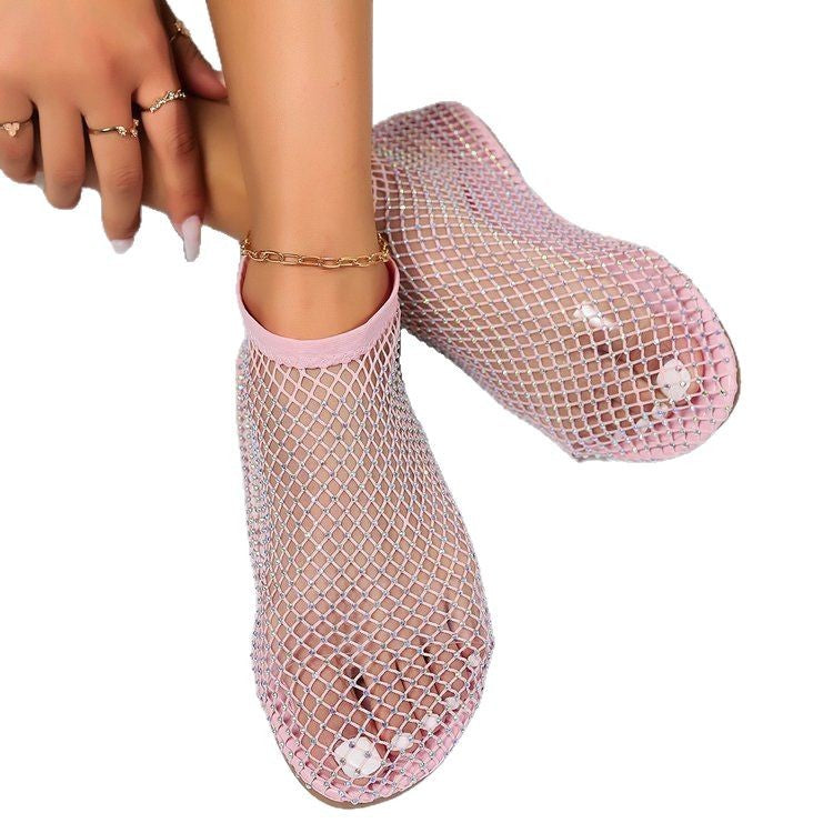 Damen Glamouröse Netzschuhe mit Strassverzierungen Stalluxe