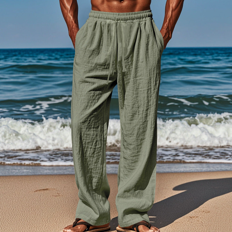 Herren luftige Strandhose mit elastischem Bund und praktischen Taschen Stalluxe
