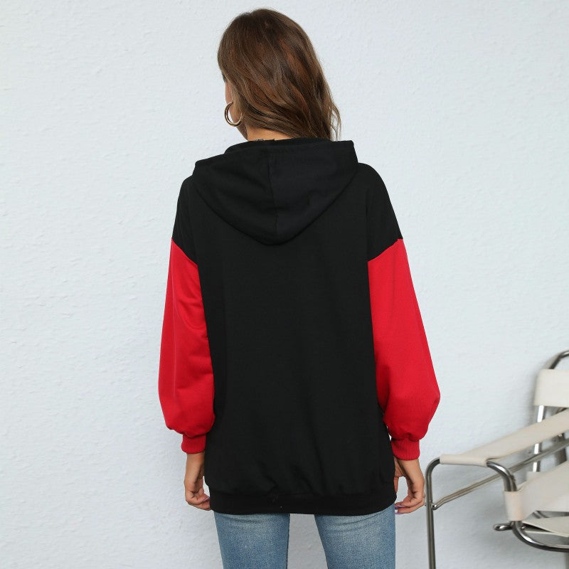 Damen Hoodie-Kleid mit farblich abgesetzten Ärmeln und lässigem Schnitt Stalluxe