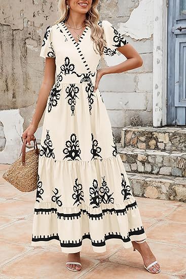 Damen Maxikleid mit romantischen Stickereien Stalluxe