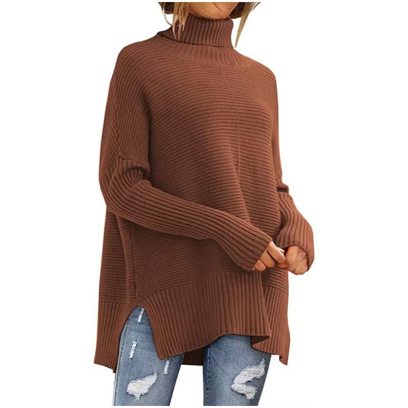 Damen kuscheliger Rollkragenpullover aus Rippstrick Stalluxe