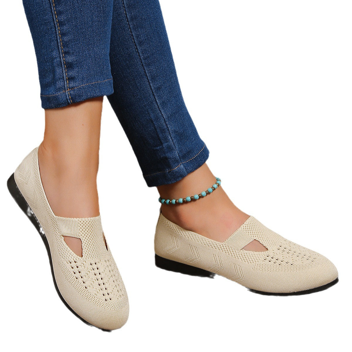 Damen atmungsaktive Slip-On Schuhe mit elastischem Obermaterial und rutschfester Sohle Stalluxe
