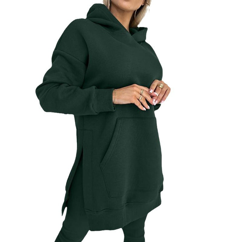 Damen lässiges Hoodie-Kleid Set Stalluxe