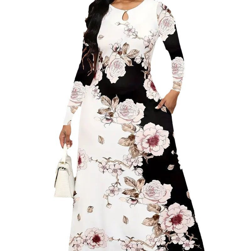 Damen Maxikleid mit floralen Mustern Stalluxe