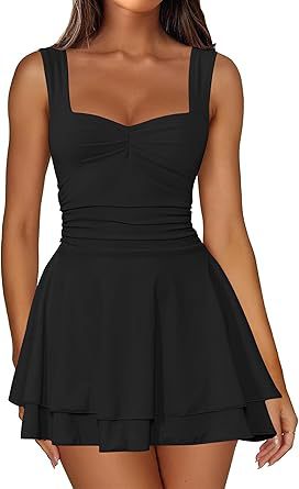 Damen Skaterkleid mit gerafftem Oberteil und ausgestelltem Rock Stalluxe