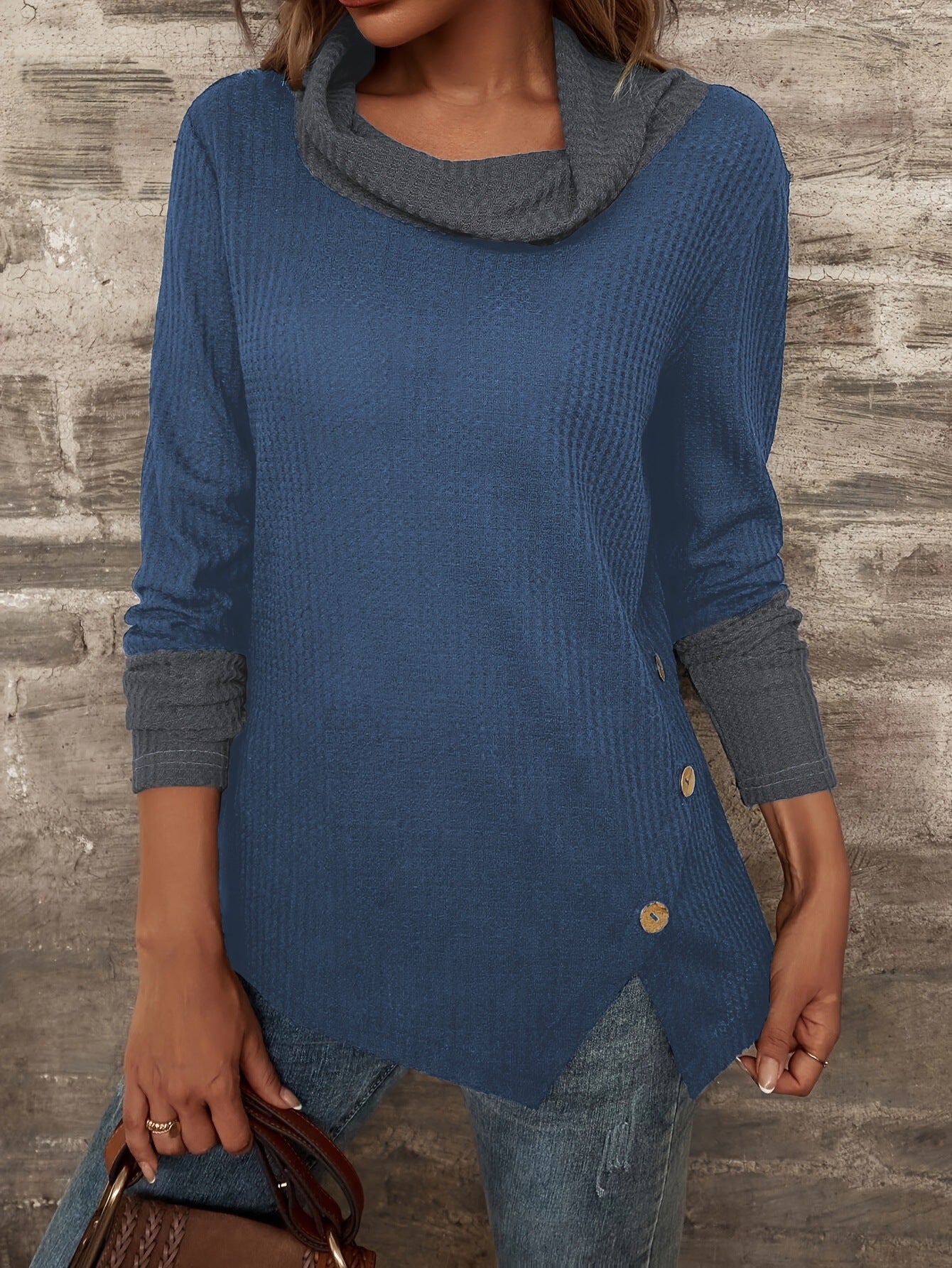 Damen Pullover mit modischem Kragen Stalluxe