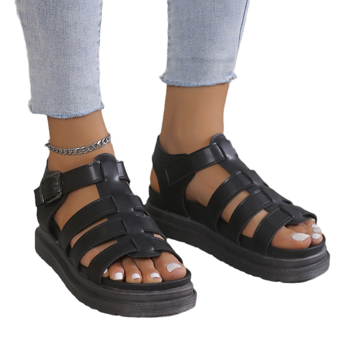 Damen Sportliche Slippers mit verstellbaren Riemen und rutschfester Sohle Stalluxe