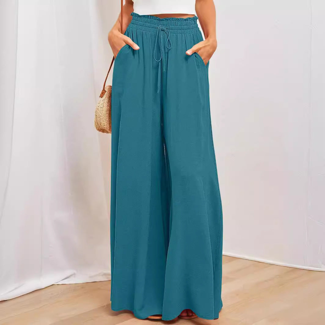 Damen luftiger Maxi-Rock mit tailliertem Gummibund und praktischen Seitentaschen Stalluxe