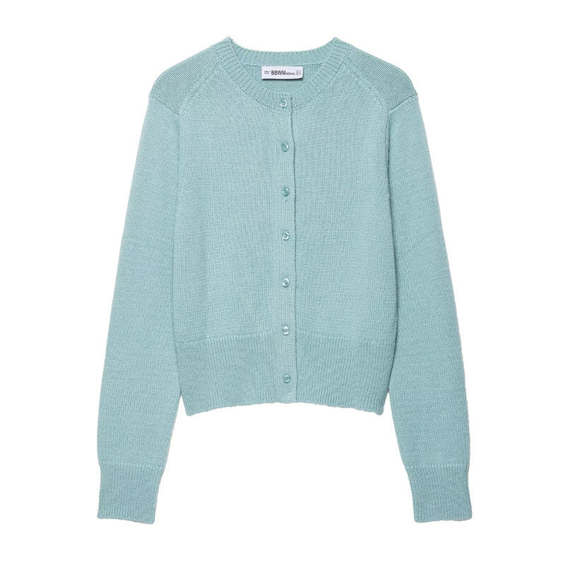 Damen leichte Strickjacke mit Knopfleiste und klassischem Rundhalsausschnitt Stalluxe