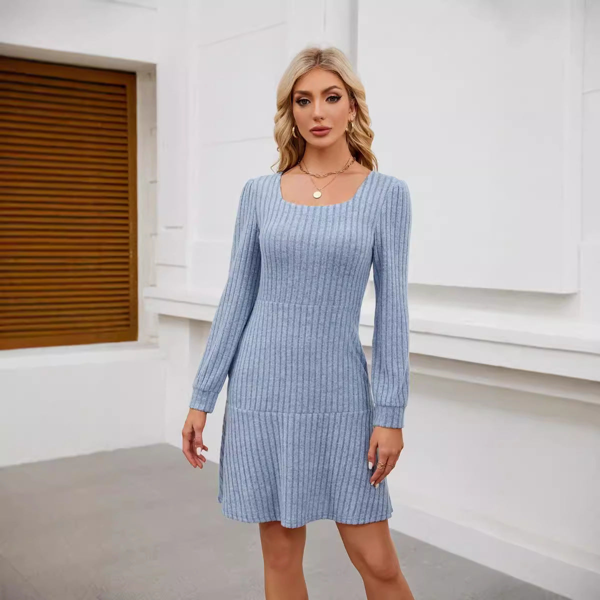 Damen gestricktes Midikleid Stalluxe