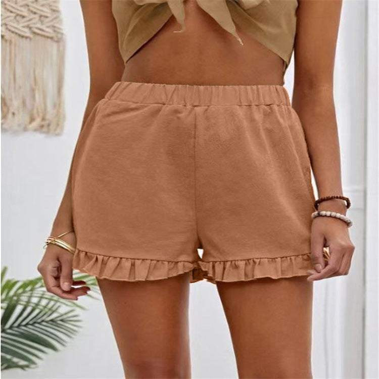 Damen Shorts mit Rüschensaum zum Hineinschlüpfen Stalluxe