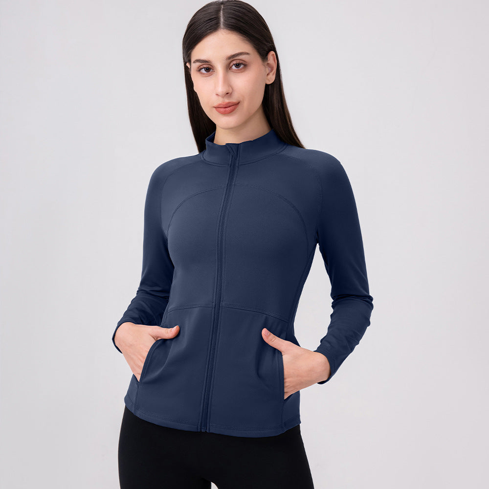 Damen Funktionelle Trainingsjacke mit hohem Kragen und Taschen Stalluxe
