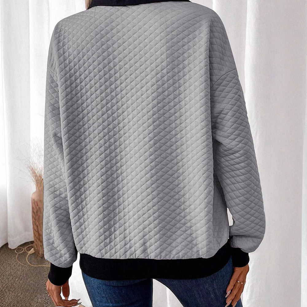 Damen stylischer und bequemer Sweatshirt mit Kragen Stalluxe