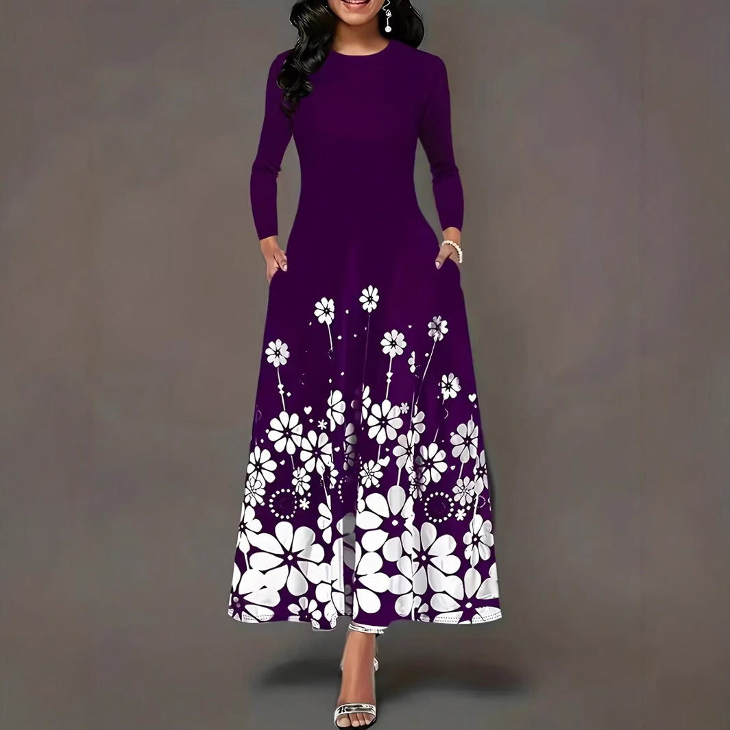 Damen Maxikleid mit floralem Design und praktischen Taschen Stalluxe