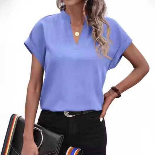 Damen lässige Bluse mit Stehkragen Stalluxe