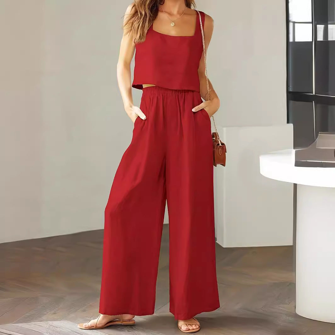 Damen Lässiger Jumpsuit mit weiten Beinen und praktischen Taschen Stalluxe