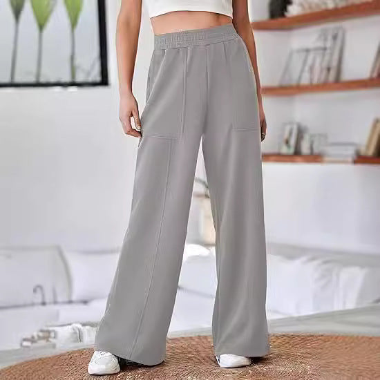 Damen Weite Sporthose mit elastischem Bund und praktischen Seitentaschen Stalluxe