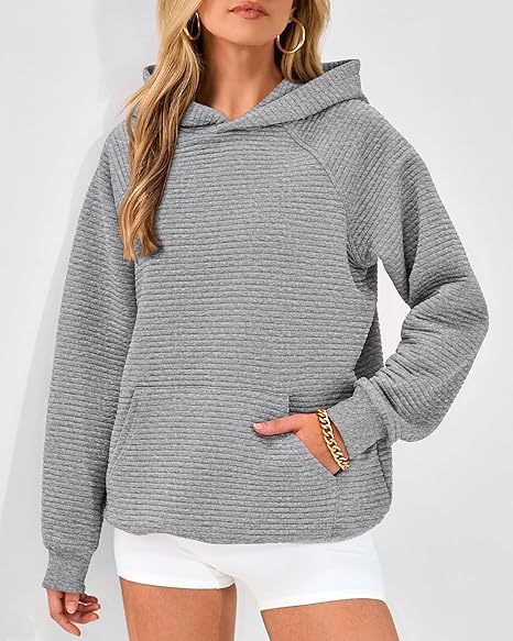 Damen lässiger Kapuzenpullover mit strukturiertem Stoff Stalluxe