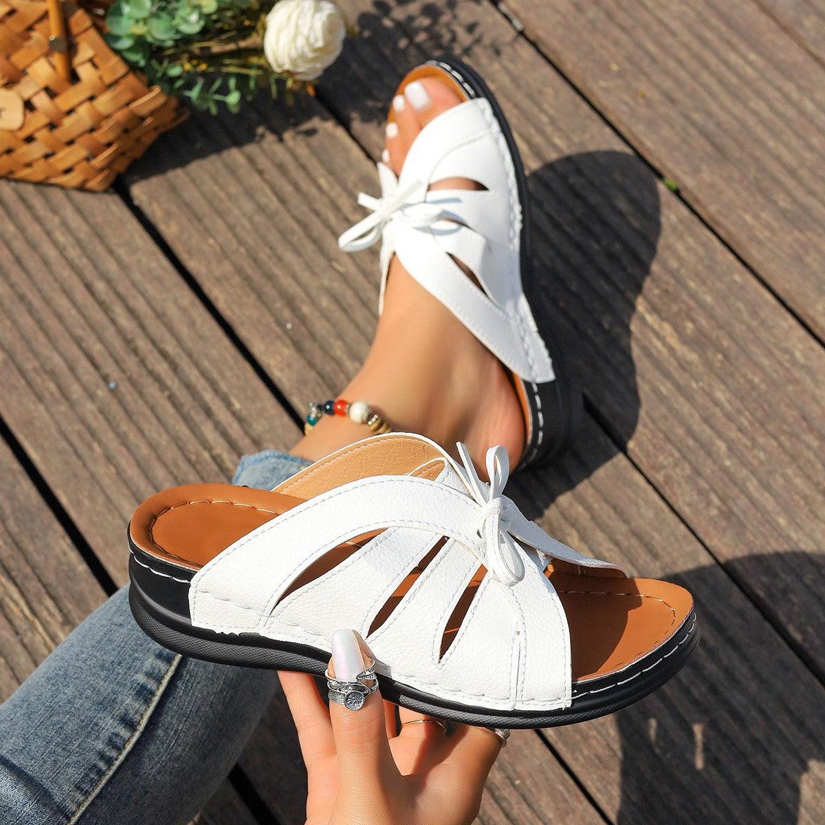 Damen modische Sandalen mit liebevollen Detailverzierungen Stalluxe