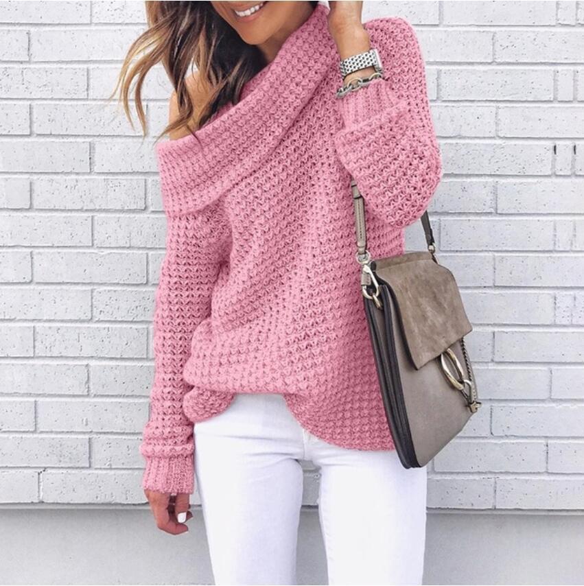 Damen Oversized Strickpullover mit elegantem Schalkragen und strukturiertem Muster Stalluxe
