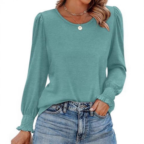 Damen Langarmshirt mit Puffärmeln Stalluxe