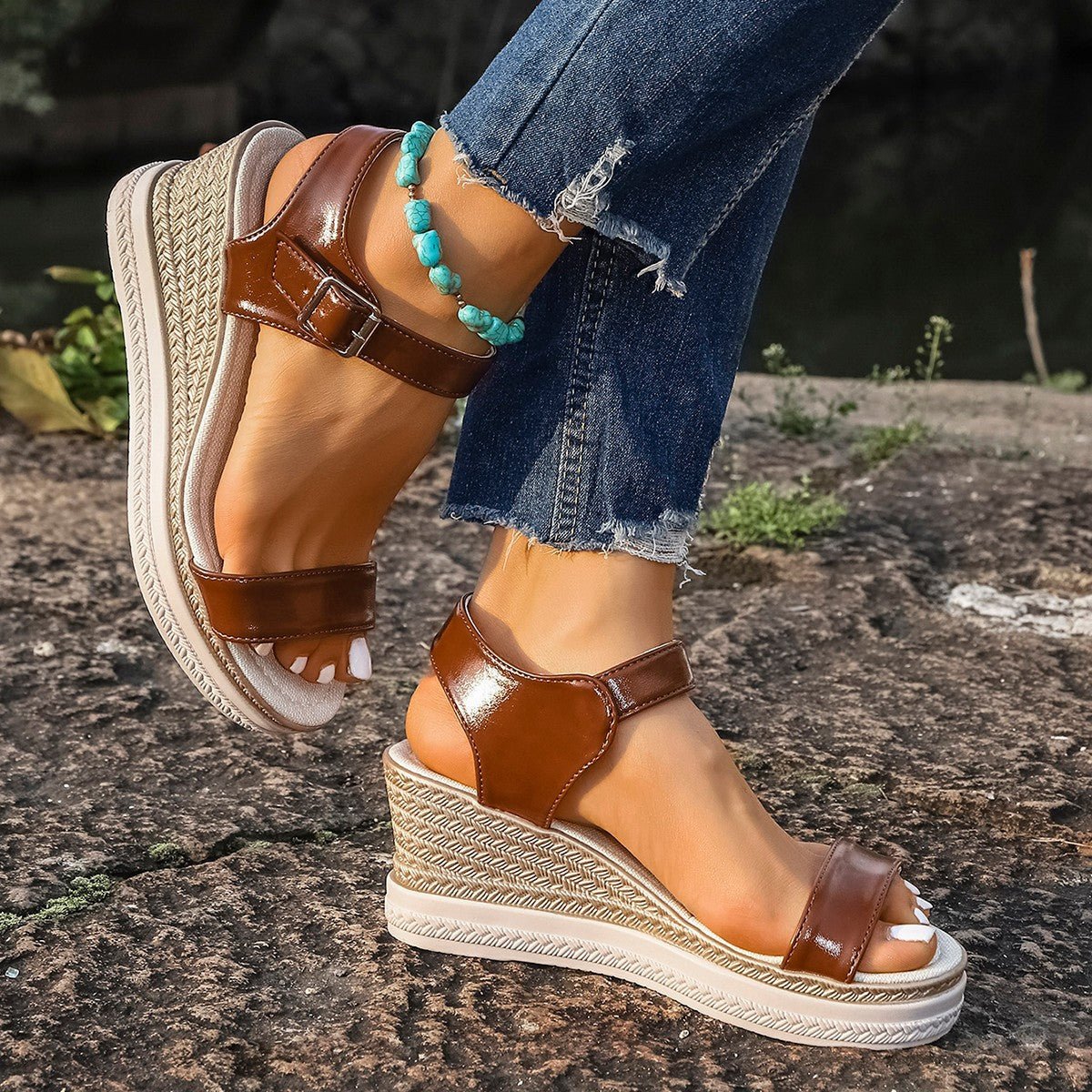 Damen Keil-Sandalen mit elegantem Riemen-Design und bequemer Sohle Stalluxe