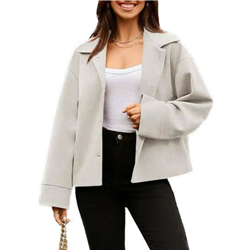 Damen Elegante Oversized-Jacke mit weich strukturiertem Stoff und lässigem Schnitt Stalluxe