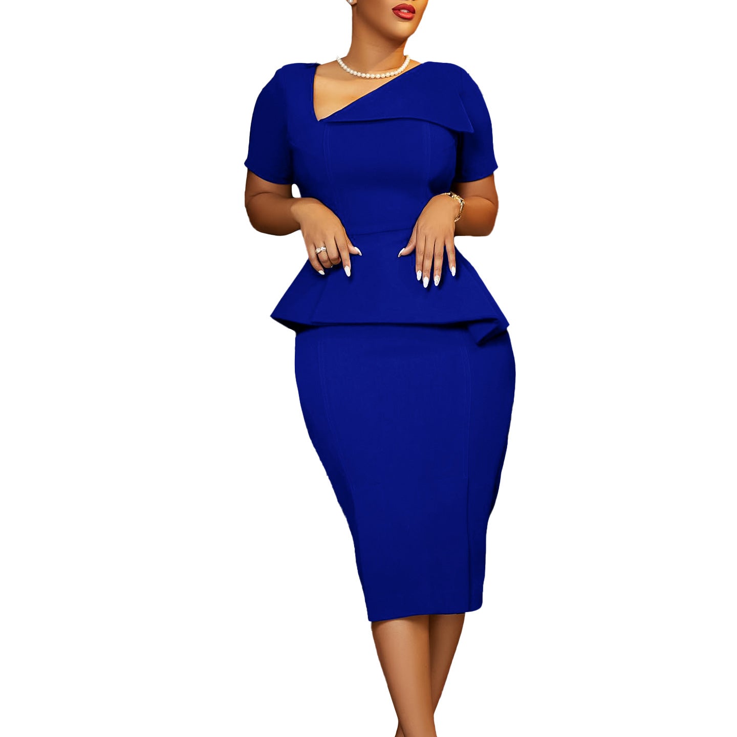 Damen Etuikleid mit Peplum Stalluxe