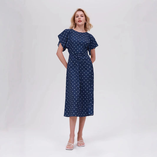 Damen Maxi-Kleid mit modernen Punkten Stalluxe