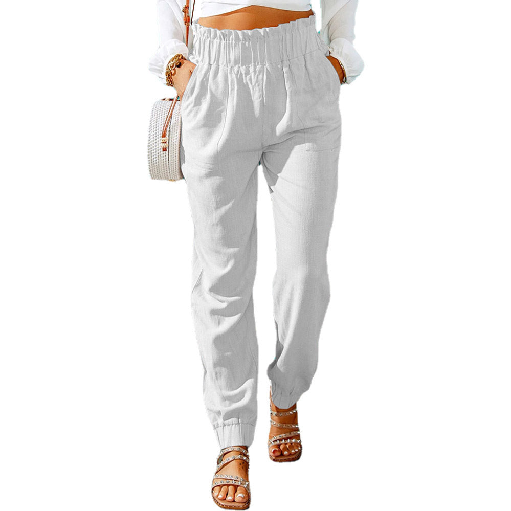 Damen Bequeme und elegante Sommerhose mit elastischem Bund und praktischen Taschen Stalluxe