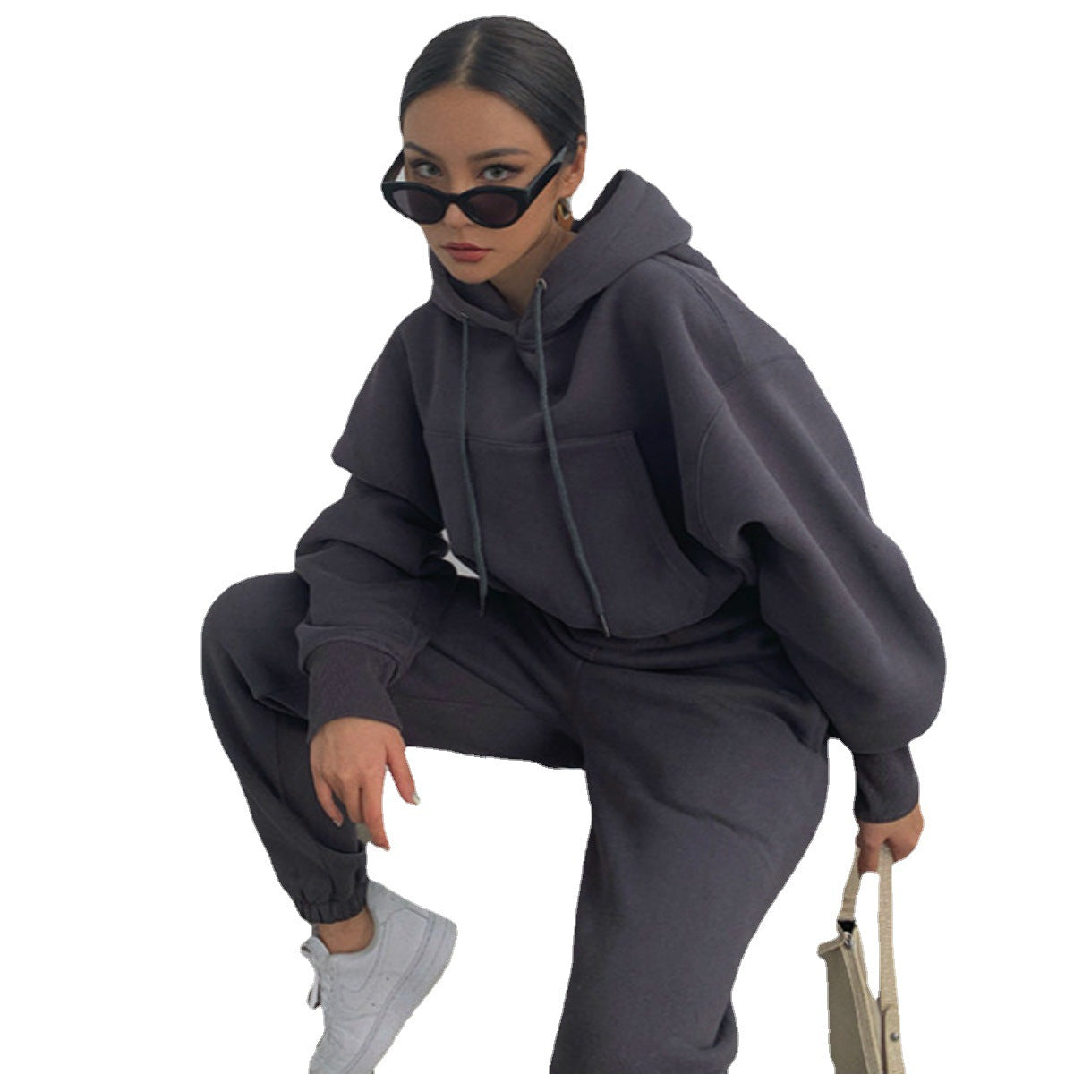Damen Modischer Hoodie mit lässigem Schnitt und praktischer Kängurutasche Stalluxe
