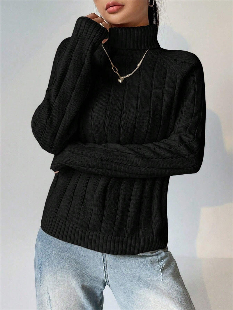 Damen Strickpullover mit hohem Kragen Stalluxe