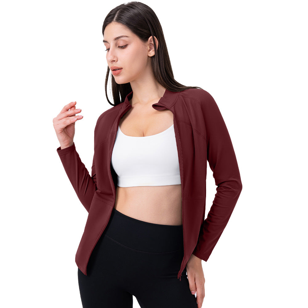 Damen Funktionelle Trainingsjacke mit hohem Kragen und Taschen Stalluxe