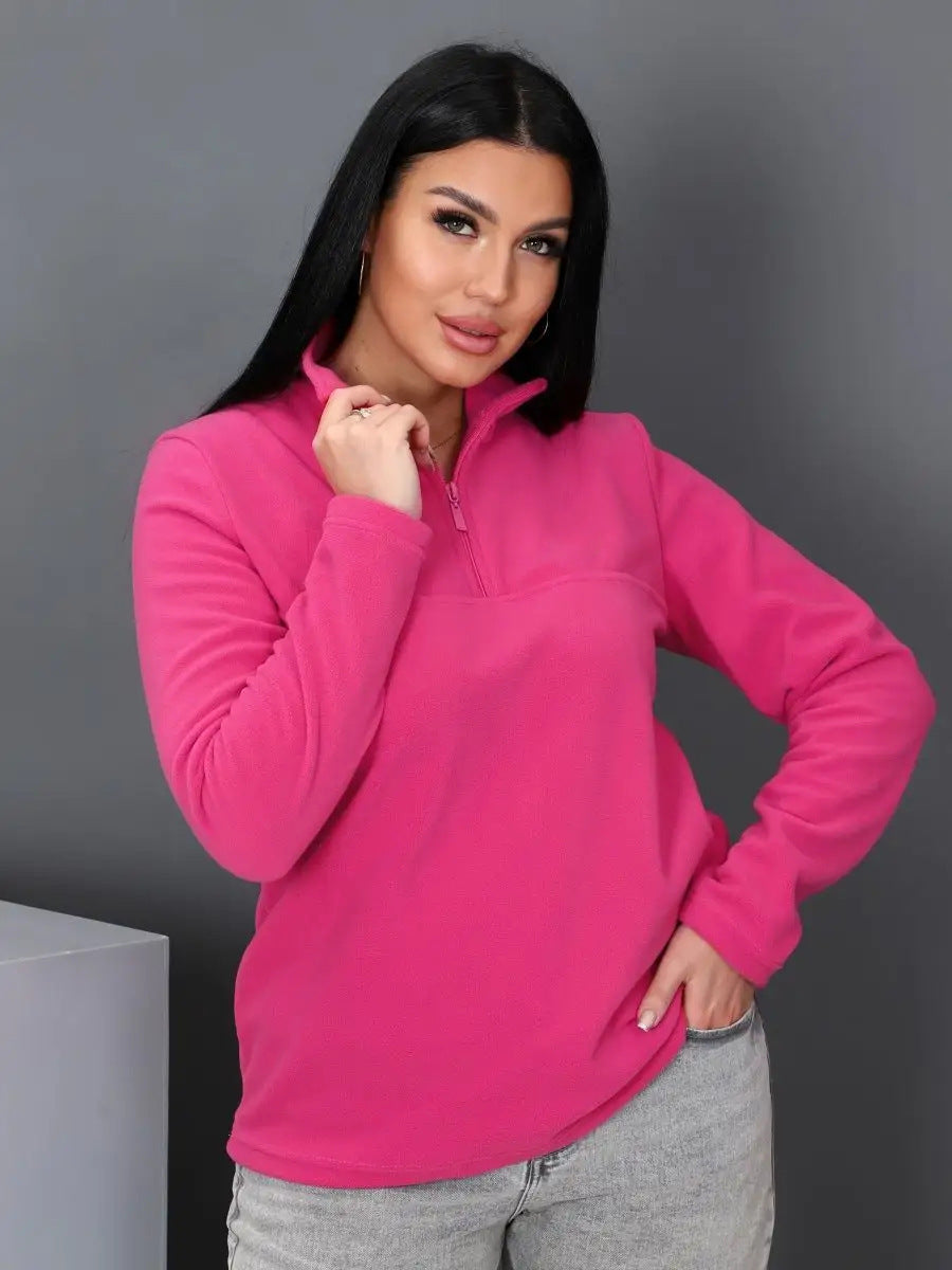 Damen Fleece-Pullover mit Stehkragen und Reißverschluss Stalluxe