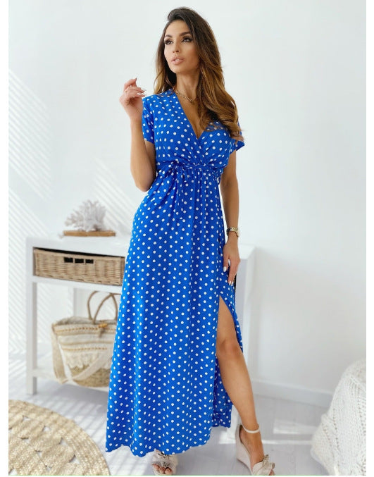 Damen Maxikleid im Vintage-Stil mit polka Dots Stalluxe