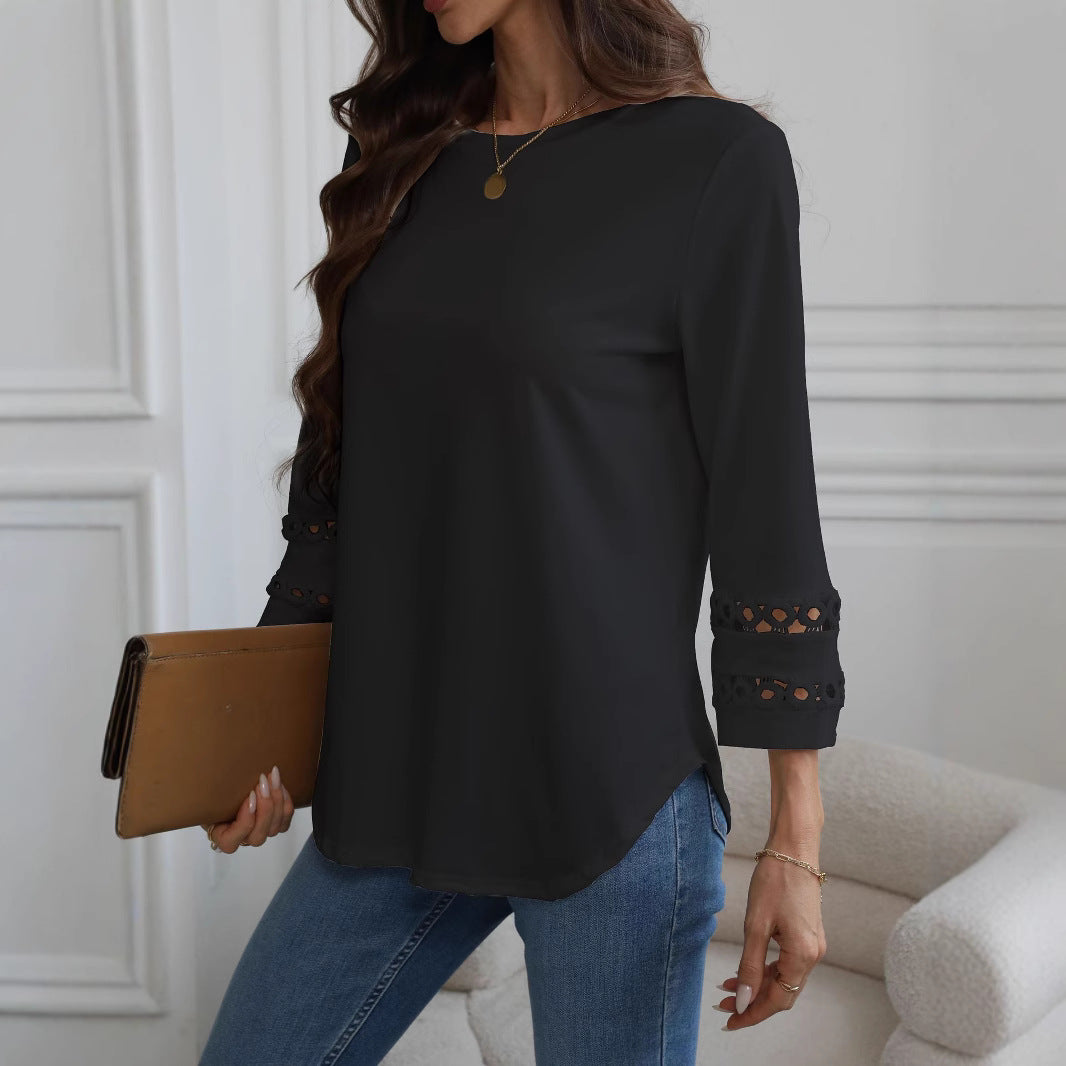 Damen modisches Oberteil mit eleganten Lochdetails Stalluxe