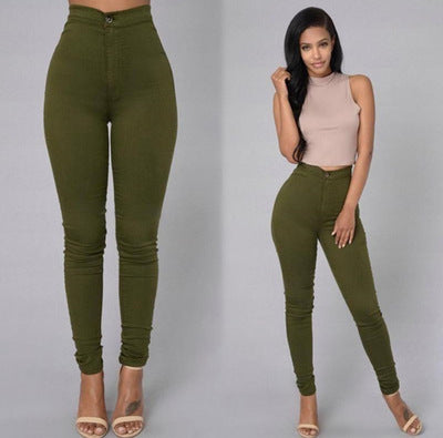Damen Figurbetonte Jeanshose mit elastischem Taillenzug Stalluxe
