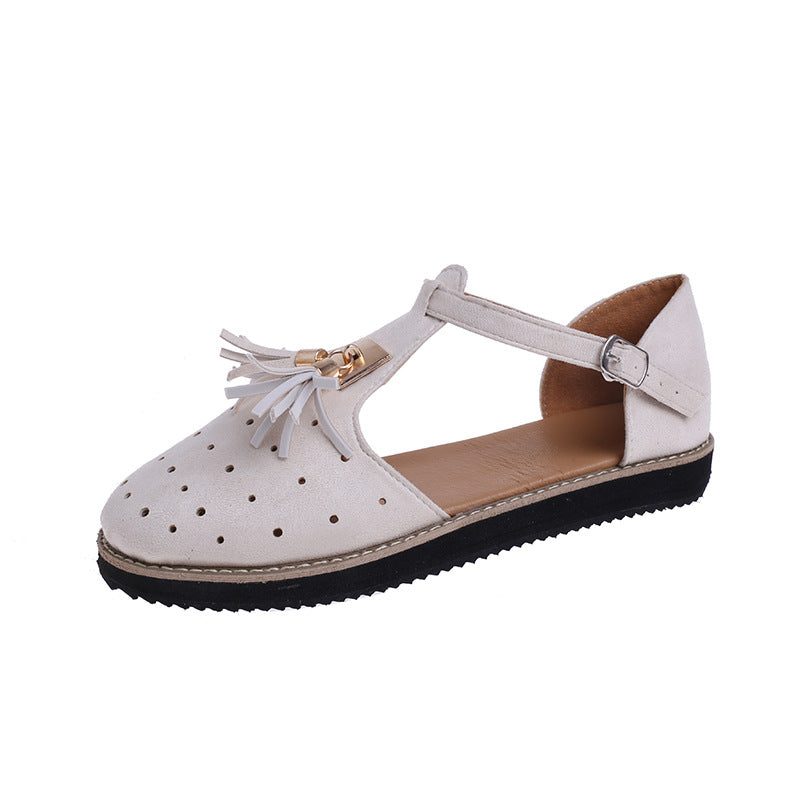 Damen elegante Ballerinas mit modischem Quastendetail und verstellbarem Riemen Stalluxe