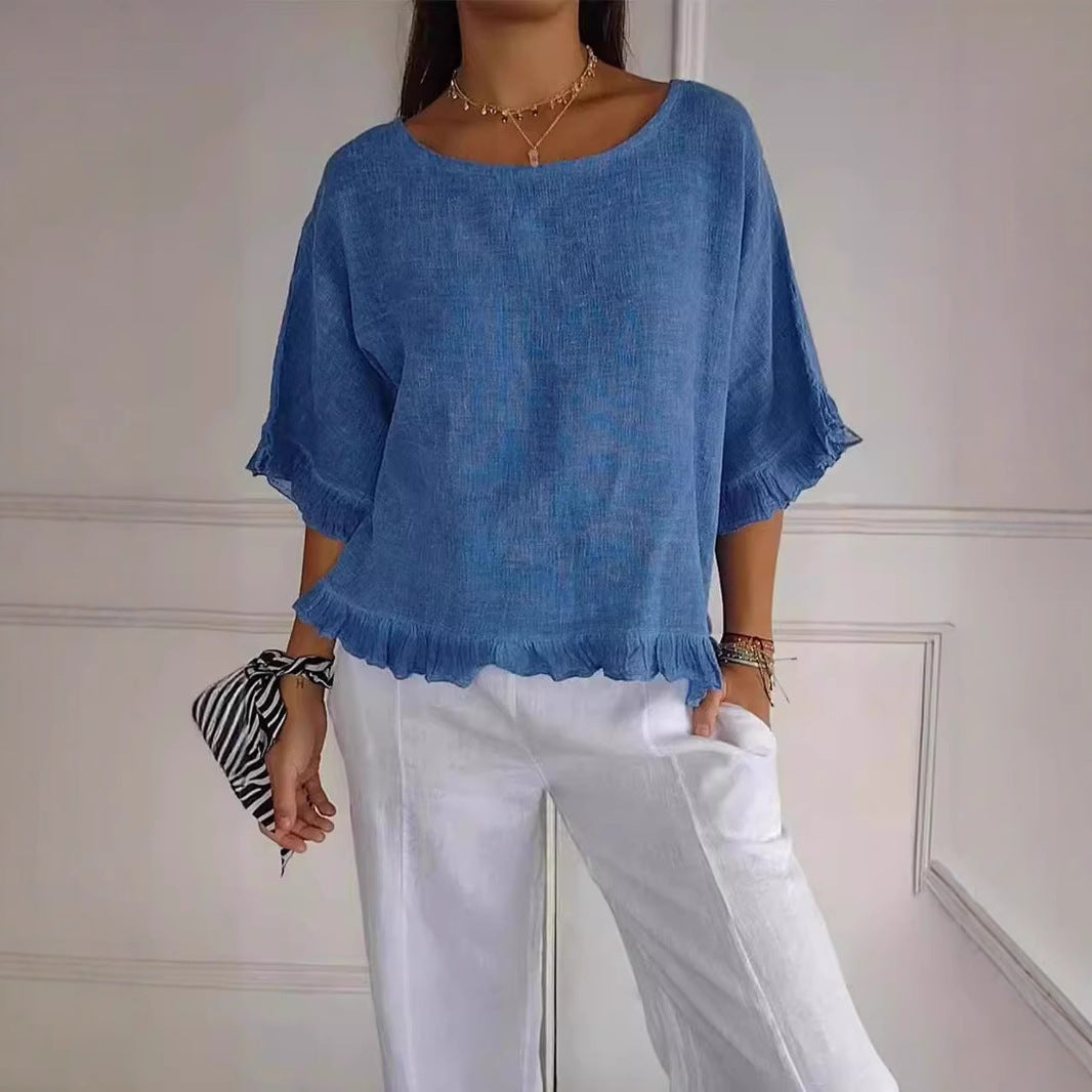 Damen Leichtes Shirt mit Fransen Stalluxe
