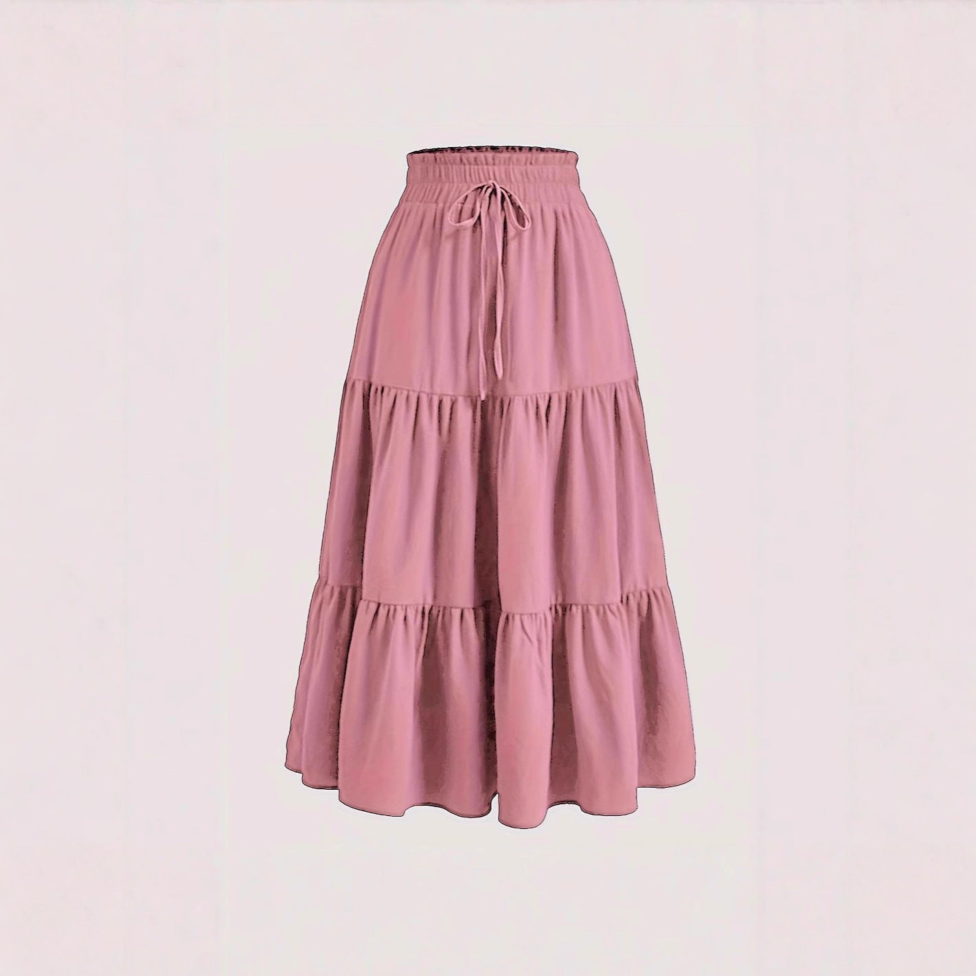 Damen Maxi-Rock mit elastischem Bund und Stufen-Design Stalluxe