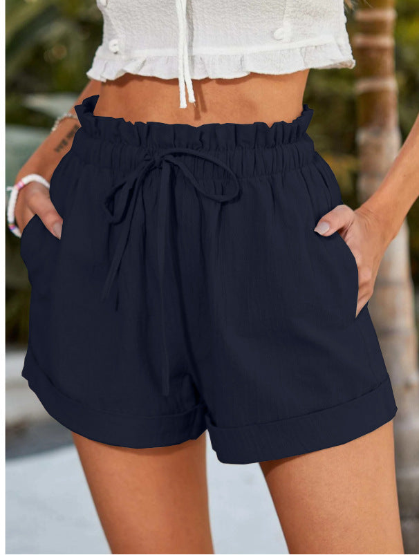 Damen lässige Sommer-Shorts mit elastischem Bund und Taschen Stalluxe