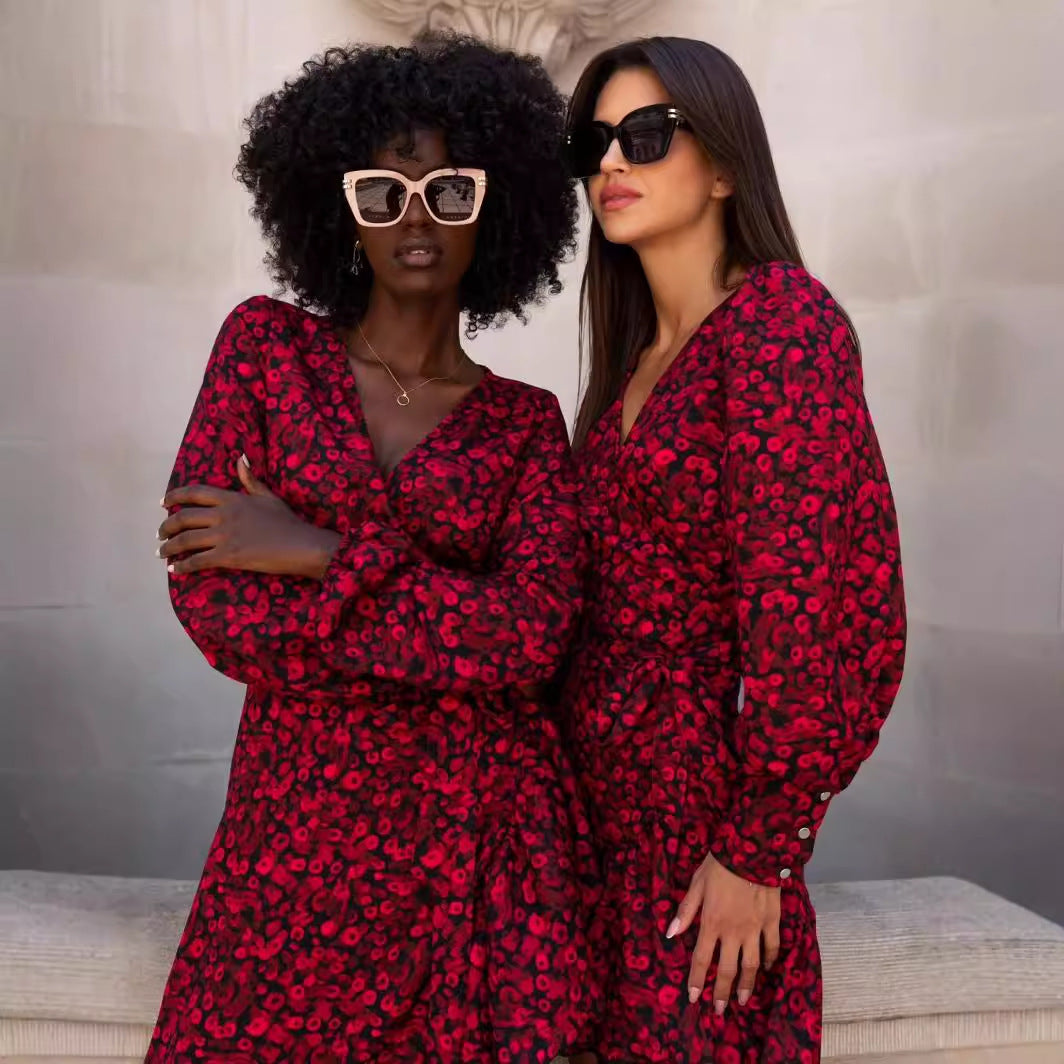 Damen Kurzarmkleid mit Raffungen und tierischem Muster Stalluxe